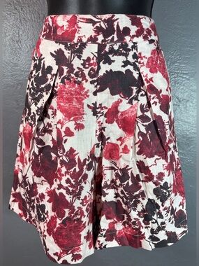 Peruvian Connection Giardino Floral Linen Pleated Shorts Size M